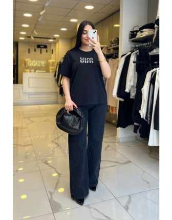 Vosse Siyah Mıu Tişört