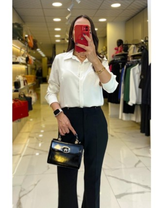 Ekol Ekru Hakim Yaka Saten Gömlek