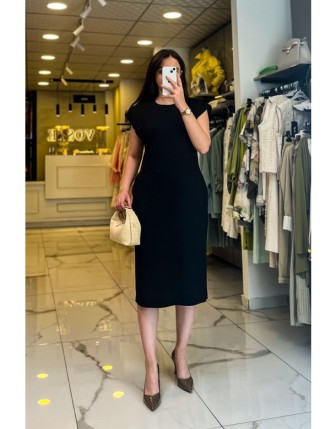 On Fashıon Siyah Kalem Elbise 