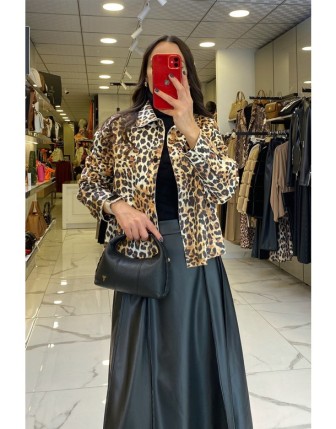 On Fashıon Leopar Süet Ceket