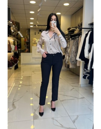 Ekol Siyah Düğme Detaylı  Pantolon