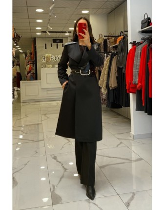 Miarte Siyah Kemerli Ceket 