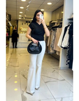 On Fashıon Siyah Kruvaze Bluz