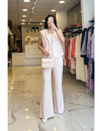 Sedna Pembe Püsküllü Yelekli Takım