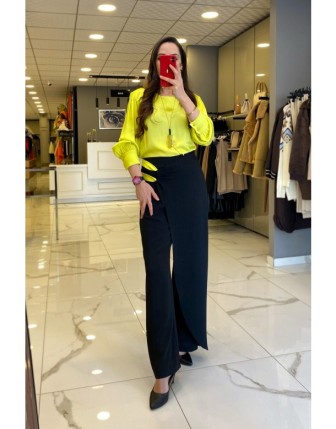 Hukka Desıgn Siyah Renk Geçişli Asimetrik Pantolon