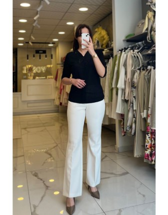 Ekol Siyah Taşlı Bluz 