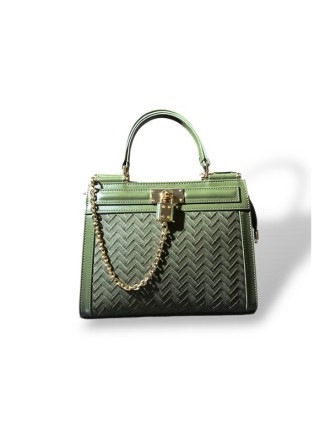 Kare Formlu Zincir Detalı Haki Çanta