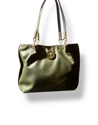 Dikdörtgen Formlu Geniş Haki Çanta