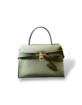 Asimetrik Kare Formlu Gold Detaylı Haki Çanta