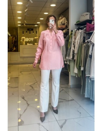 Ekol Pembe Küpürlü Gömlek 