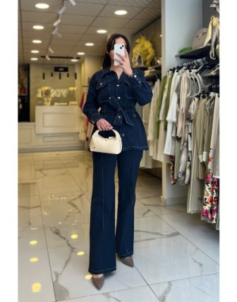 Vosse Lacivert Kuşaklı Kot Takım