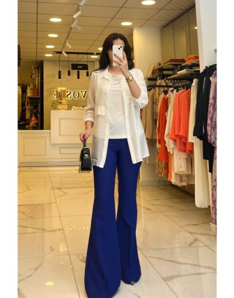 Ekol Ekru İç Atletli Düğmeli Gömlek