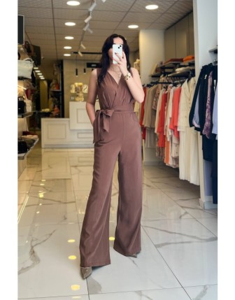 Miarte Kahverengi Kuşaklı Tulum