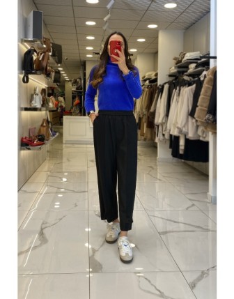 Yusuf Özdemir Siyah Beli Lastikli Paraşüt Pantolon