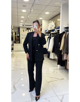 Ekol Siyah Kolları Büzgülü Blazer Ceket