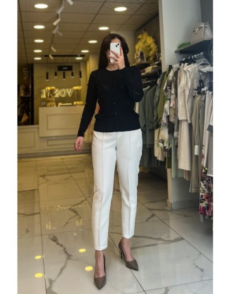 On Fashıon Siyah İnci Detaylı Merserize Hırka