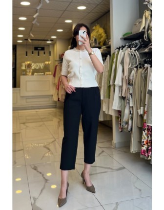 On Fashıon Ekru Yakası Taşlı Merserize Bluz