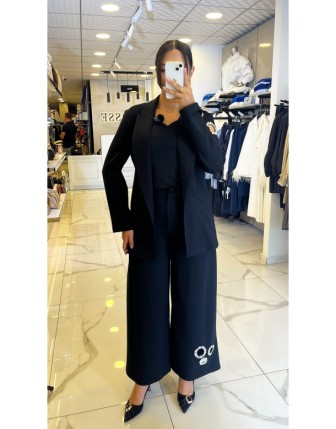 Mianotte Siyah Taş Detaylı Takım 