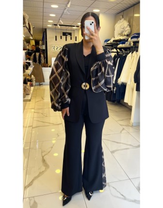 Mianotte Siyah Şifon Detaylı Takım 