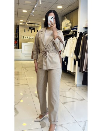 Moda İlgi Vizon Beli Büzgülü Apolet Detaylı Takım