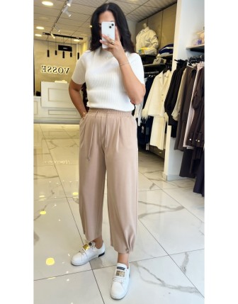 Yusuf Özdemir Bej  Paça Detaylı Pantolon