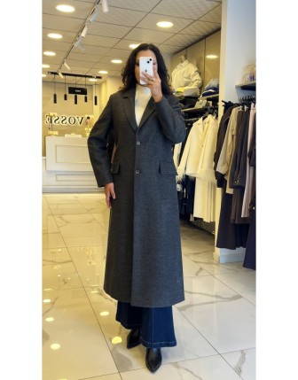 Doop Antrasit Cep Kapaklı Uzun Kaban