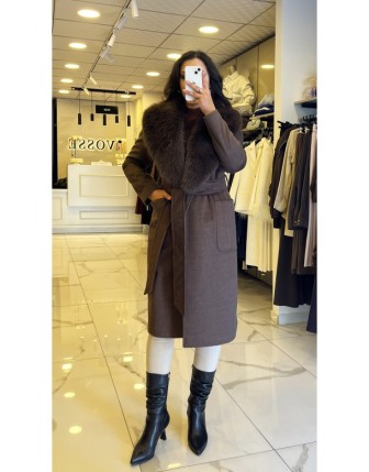 Ekol Kahverengi Kürklü Torba Cepli Kaban