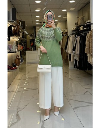 Tığ Triko Çağla Taşlı Triko Tunilk