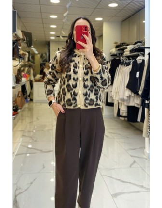 Vosse Leopar Düğmeli Hırka