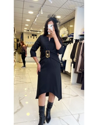 Miarte Siyah Aksesuar Detaylı Elbise