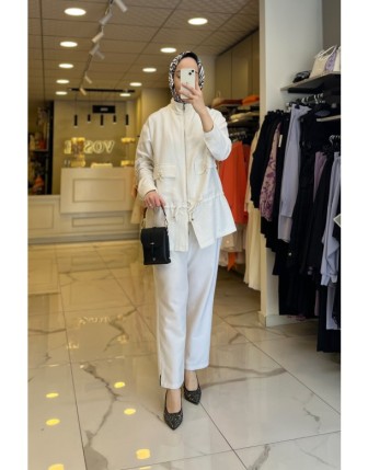 Mascara Gümüş Sırt Detaylı,büzgülü takım 