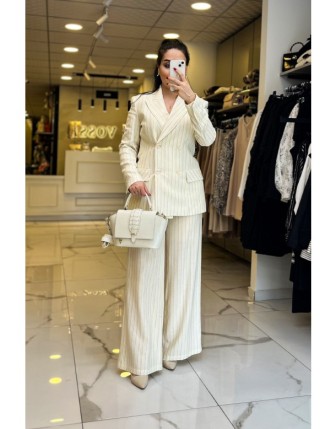 Sedna Sarı Çizgili Ceketli Takım 