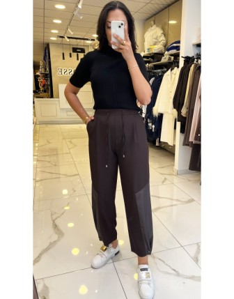 Yusuf Özdemir Kahverengi Paça Detaylı Pantolon