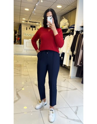 Yusuf Özdemir LAcivert Beli Lastikli Pantolon