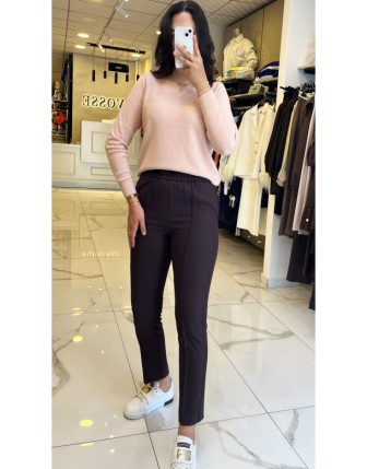 Yusuf Özdemir Kahverengi Beli Lastikli Pantolon