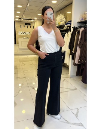 Doop Siyah Likralı İspanyol Kot Pantolon