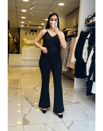 On Fashıon Siyah Fitilli Pantolon 