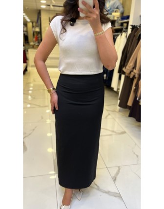 Moda İlgi Siyah Uzun  Kalem Etek