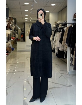 Tığ Triko Siyah Çizgili Angora Kaban