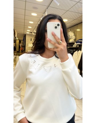 On Fashıon Ekru İşlemeli Sweat