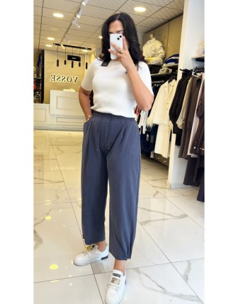 Yusuf Özdemir İndigo  Paça Detaylı Pantolon