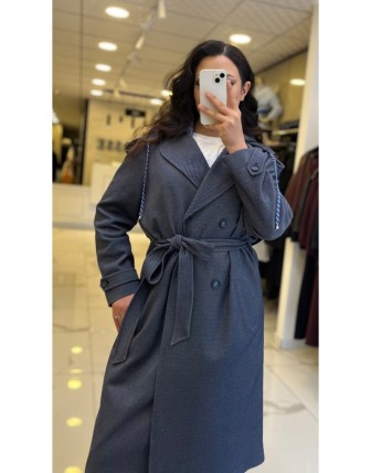 Sedna lacivert Kapüşonlu büyük Beden Kap 