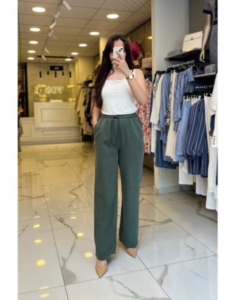 Mi Haki  Beli Lastikli Boru Paça Tensel Pantolon