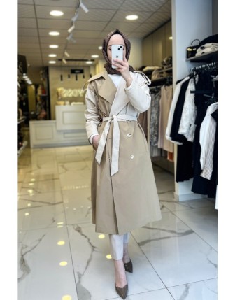 Sedna Camel Çift Renkli Trençkot