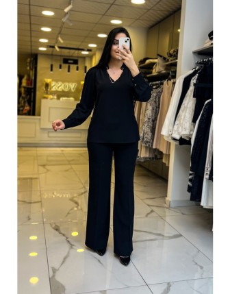 Ekol Siyah Aksesuar Detaylı Bluz