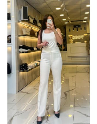 Mi Ekru İspanyol Paça Pantolon