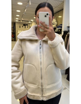 Ekol Kum Kürk Detaylı Cepli Süet Kaban