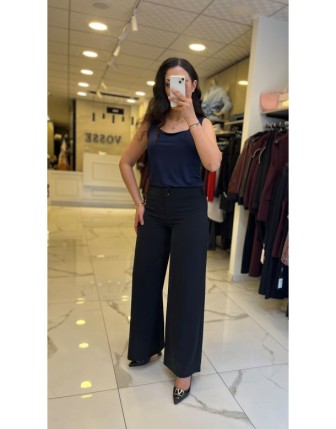 Yusuf Özdemir Siyah Çift Düğmeli Pantolon