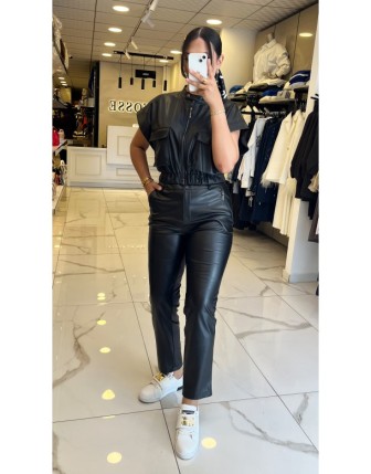 Doop Siyah  Beli Lastikli  Crop Takım 