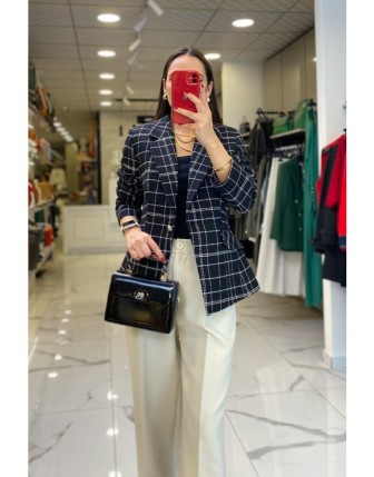 Ekol Siyah Tek Düğmeli Kaşe Blazer Ceket